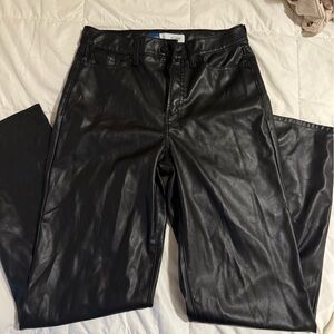 Black Faux Leather Pants Old Navy size 8L